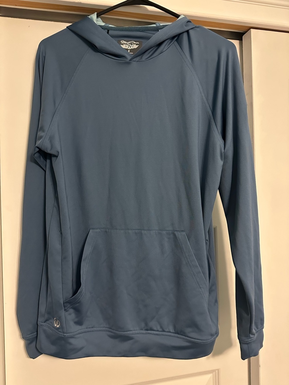 Straight Down Golf Hoodie Mens Small Blue Long Sleeve Tech Pullover Logo Outdoor